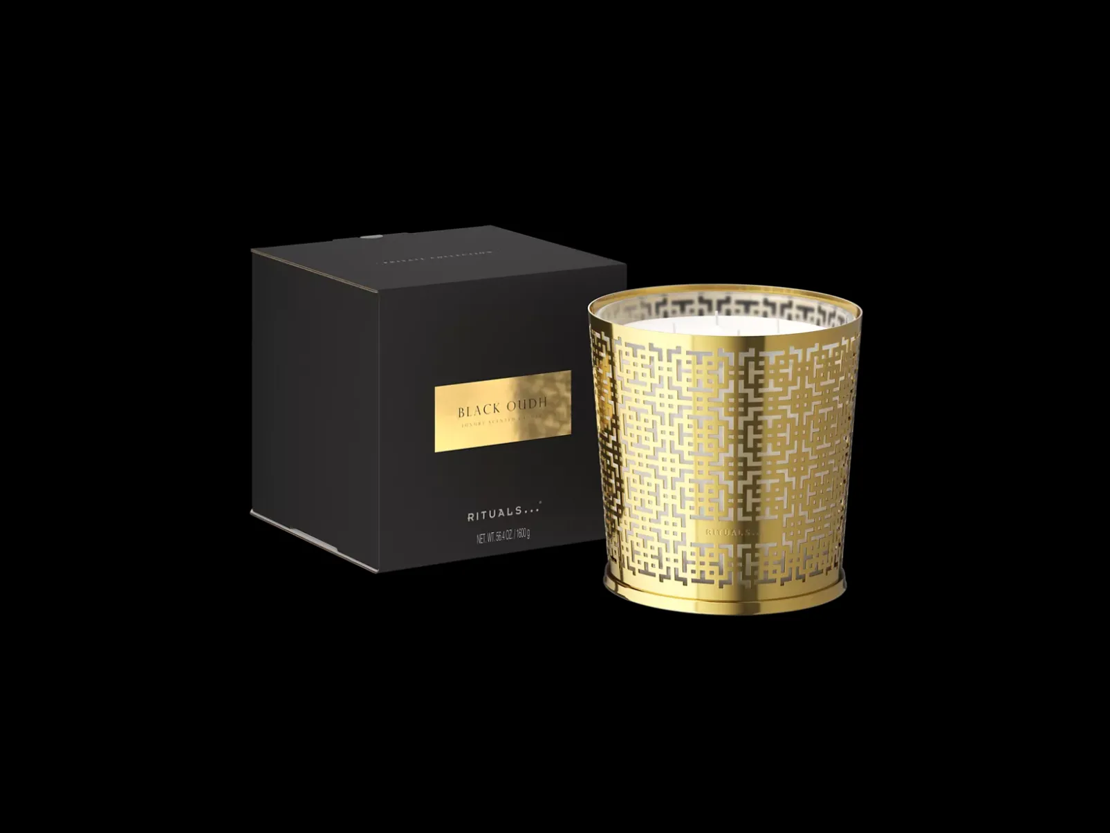 Rituals Large Black Oudh Scented Candle With Metal Sleeve